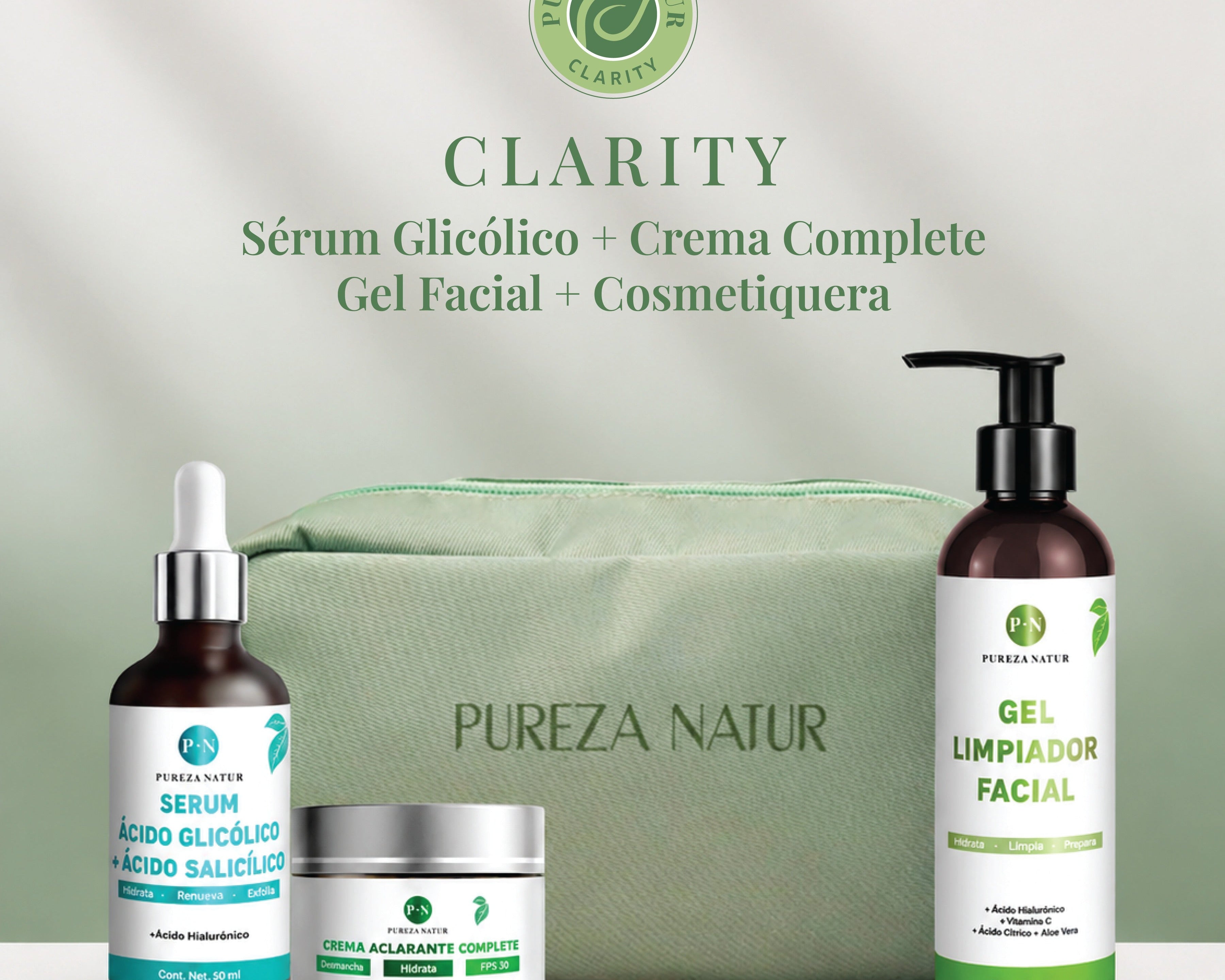 Kit Clarity — Dúo Aclarante Glicólico + Complete