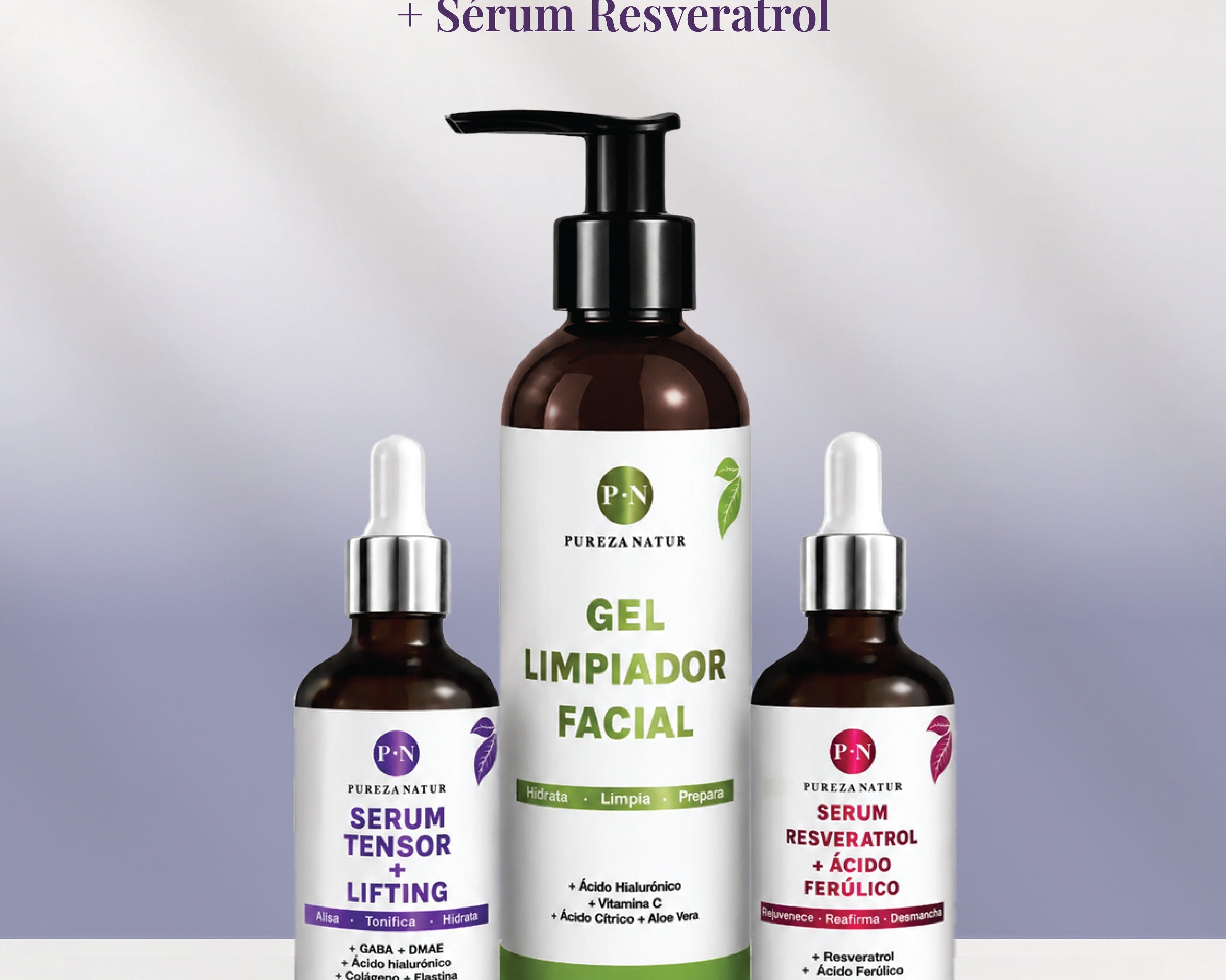 Lift Regenera — bodegón del kit, línea Nocturne Lift · Pureza Natur